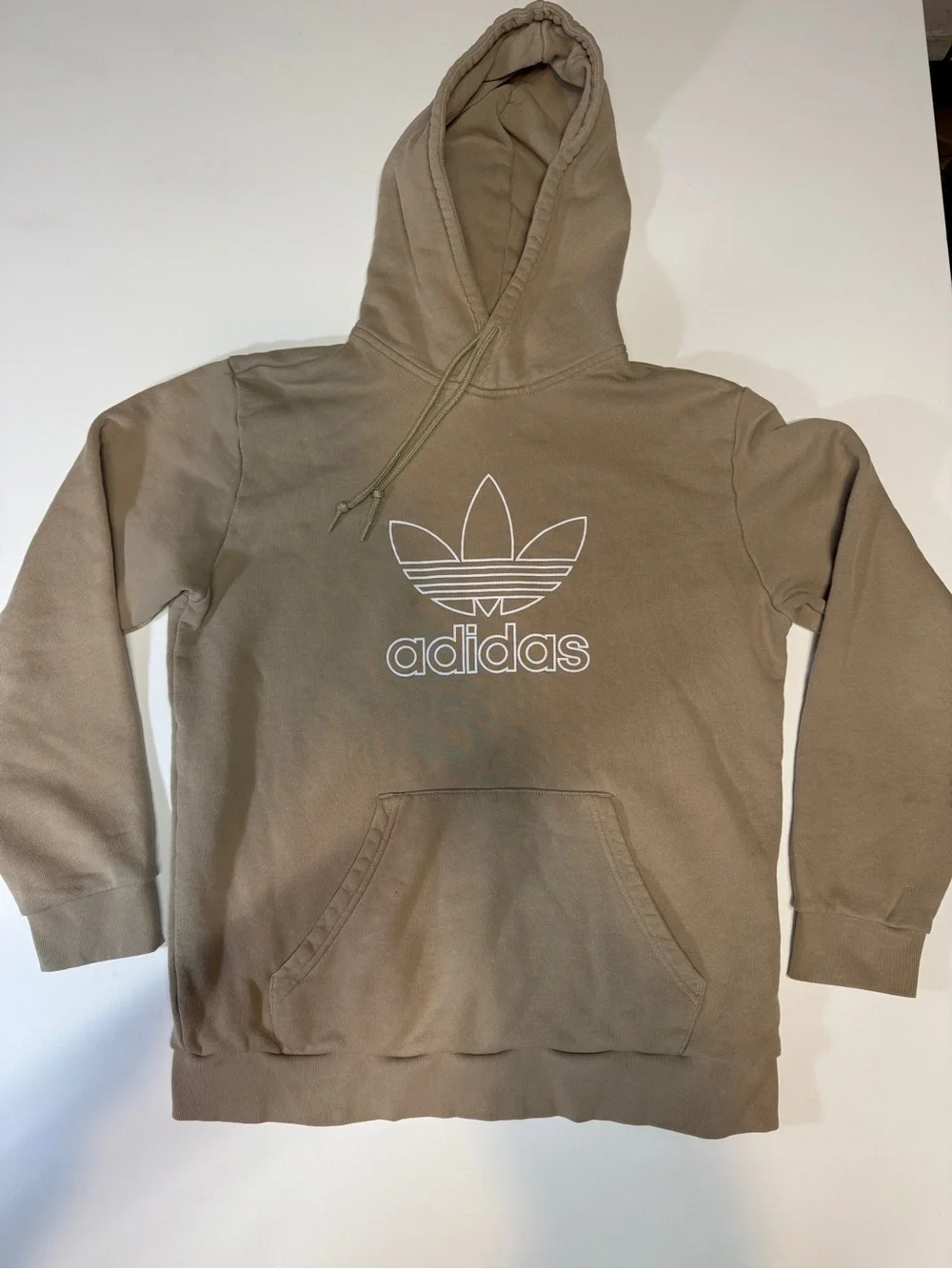 adidas Taupe Trefoil‎ Pullover Hoodie Men’s Medium